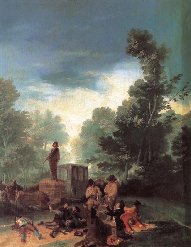 Francisco Goya Highwaymen Attacking a Coach Norge oil painting art